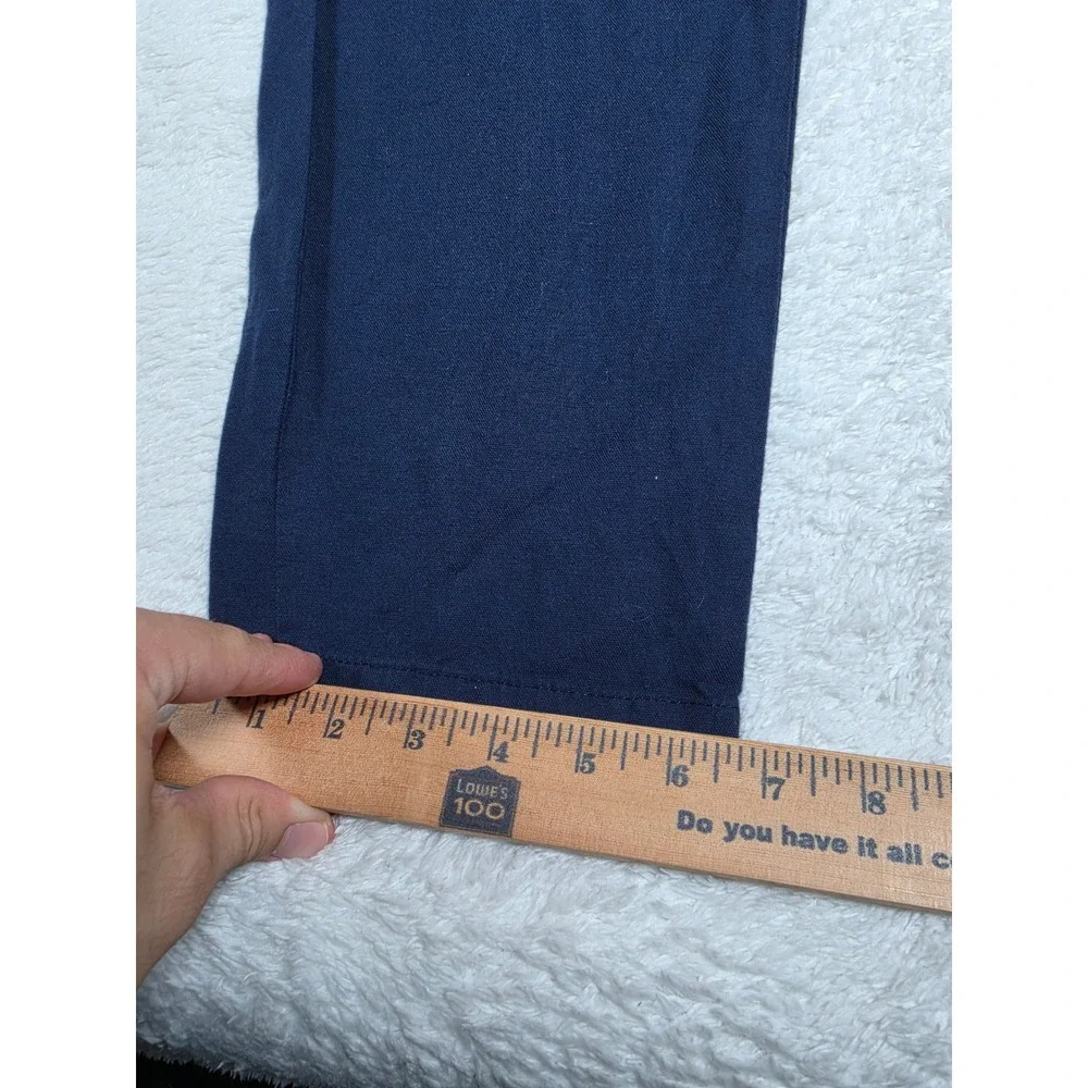 Brooks Brothers Milano Fit Mens 30/32 Navy Blue Linen Cotton Stretch Chinos